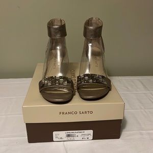 Franco Sarto Gold open toed heels